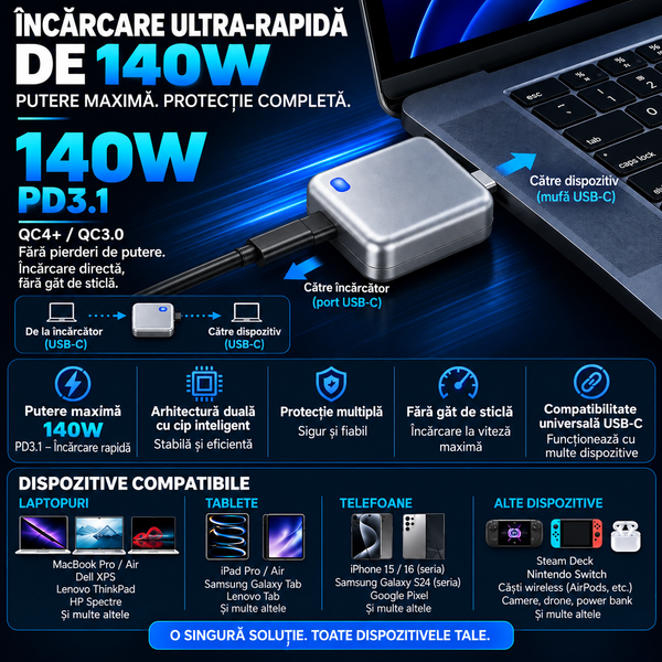 Încărcător Rapid USB-C Inteligent